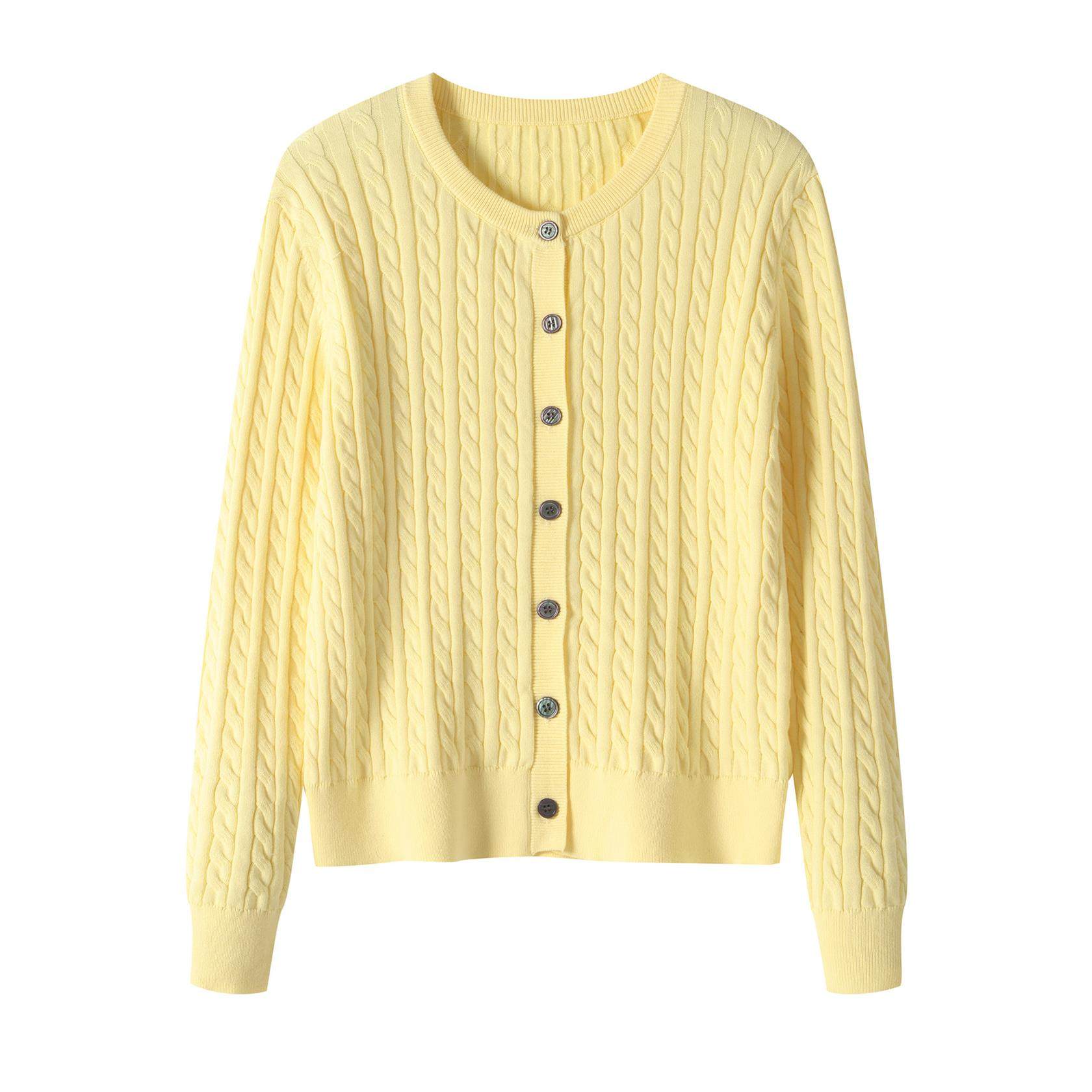 100%纯棉开衫外套女短款圆领长袖秋冬季新款宽松显瘦麻花毛衣,女装/女士精品,毛衣,淘宝优惠券,粉丝福利购,淘宝优惠卷