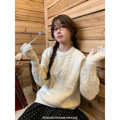 PPHOME自制~奶油米麻花毛