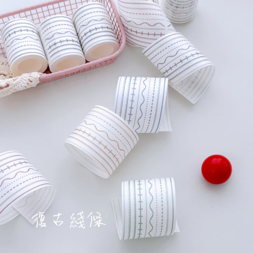 还可以文创第三期【复古线条】百搭胶带基础线条切模胶带和纸胶带