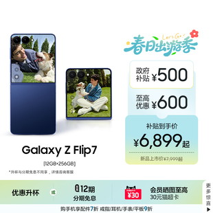 三星 Galaxy 4.1英寸智能外屏 Samsung Flip7折叠屏手机 5000万像素 256GB优惠升杯512GB