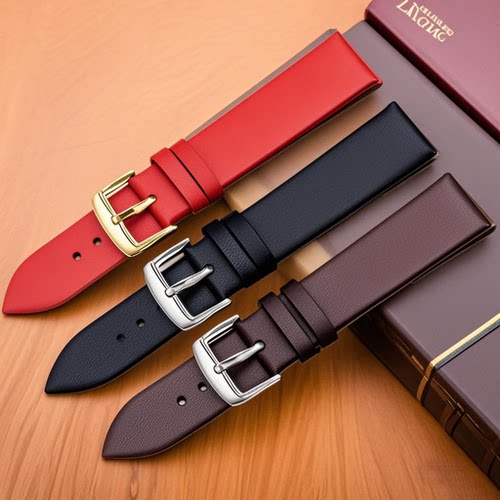 适用CK表带真皮K2G231/K2Y2Y1/236/K2M211K4N211柔软薄款针扣配件