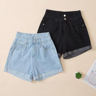 春宽松显瘦a字热裤 高腰牛仔短裤 子百搭 2022年夏季 新款
