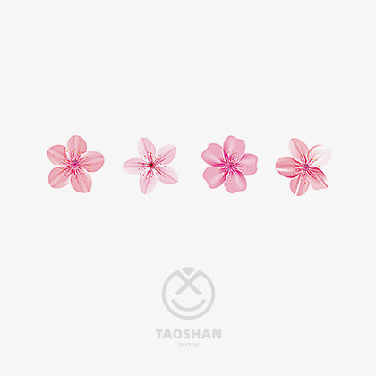 桃山/粉色可爱小花朵桃花古风花钿美妆装饰防水纹身贴