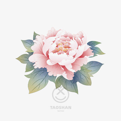 牡丹花国风古装防水纹身贴大花朵花臂锁骨女生美妆装饰纹身贴