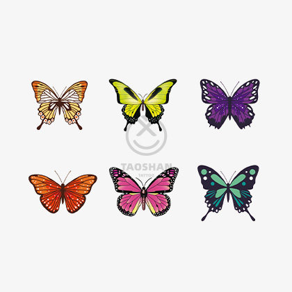 彩色蝴蝶纹身贴迷你耳背小蝴蝶脸贴防水无痛仿真森女蝴蝶纹身贴