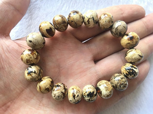 白花珀 蜜蜡 骨珀 假一赔十 手链 矿珀 手串 13mm 纯天然抚顺琥珀