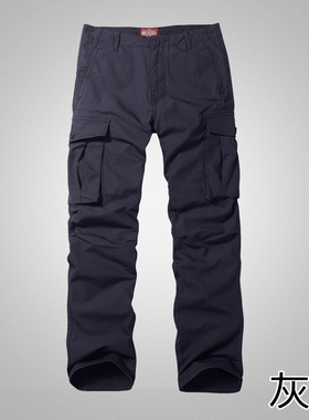 match麻吉工装裤男直筒宽松多口袋休闲裤男士户外长裤6071