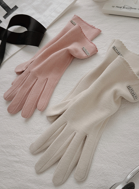 手套女款春秋季冬天防寒加绒加厚防风保暖电动车骑车开车德绒骑行