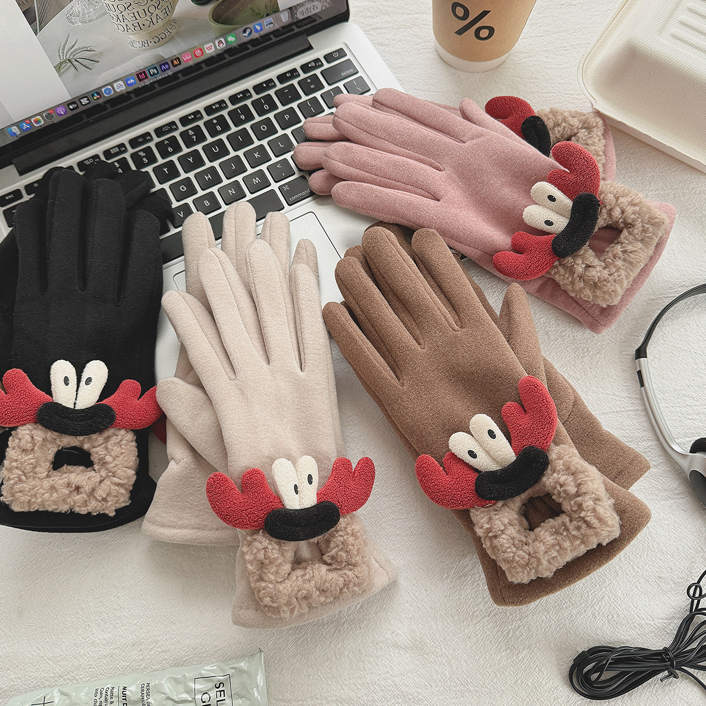 手套女款秋冬天防寒加绒加厚