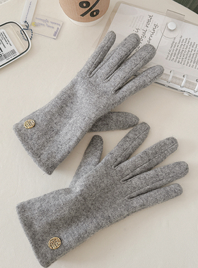 手套女士冬季保暖开车加绒加厚薄防风防寒羊绒羊毛秋冬天骑车骑行