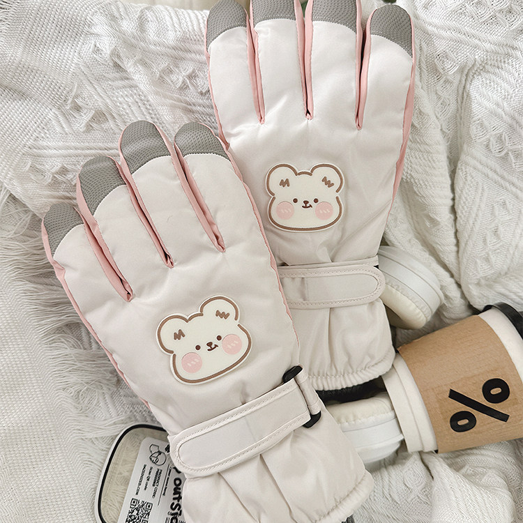 滑雪手套女冬季保暖玩雪骑行加绒