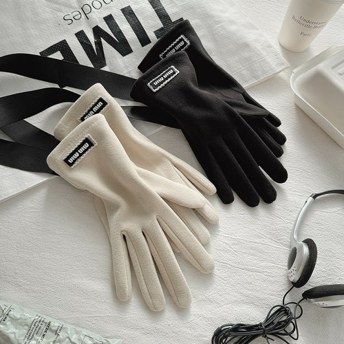 手套女秋冬天薄绒防寒保暖加绒