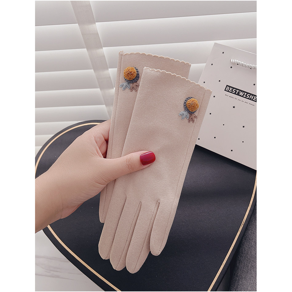 韩版可爱触屏防滑弹力春秋款手套