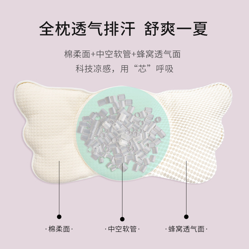 婴儿枕头防偏头枕头透气纠正头型偏头扁头0-1岁新生儿宝宝夏季