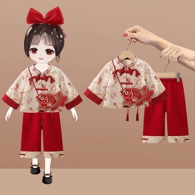 女宝抓周国风礼服秋冬一周岁冬季一岁女宝宝宴礼服百岁衣服满一周