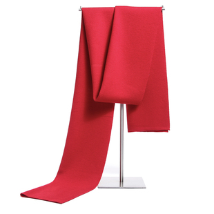 80支羊毛大红色围巾男女冬季中国红生日本命年围脖年会定制logo