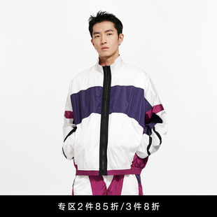 Unawares.男女同款 多面料拼接色复古轻薄尼龙夹克