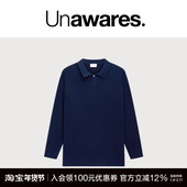 Unawares. 复古简约松弛感一粒扣Polo领软糯毛衣