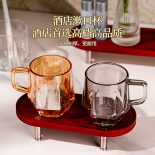 玻璃刷牙杯家用耐高温漱口杯情侣牙缸牙桶高颜值男女牙刷杯子套装