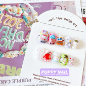 PUPPY家紫薯兔兔手绘美甲可爱紫色立体捏捏卡通ins韩国穿戴甲甜美