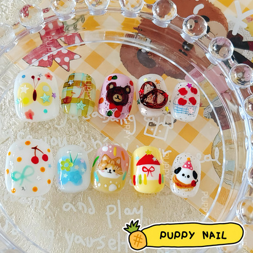 PUPPY水彩手绘穿戴甲可爱显白