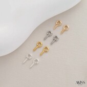 14K包金保色螺丝钉9字螺纹钉羊眼钉吊坠扣环挂圈diy珍珠饰品配件