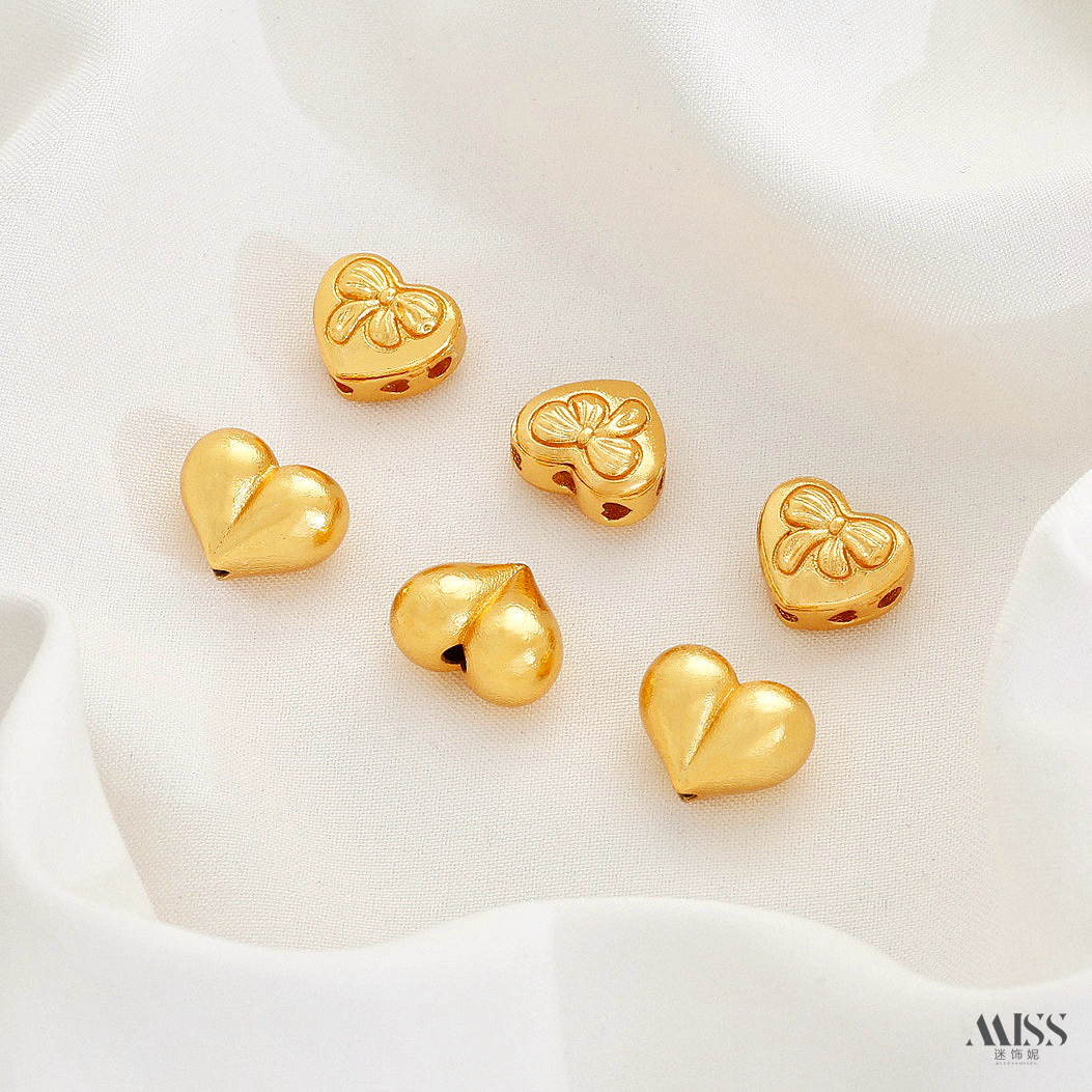 祢饰妮铜镀真金爱心屁桃隔珠