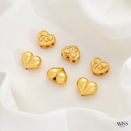 祢饰妮铜镀真金爱心屁桃隔珠