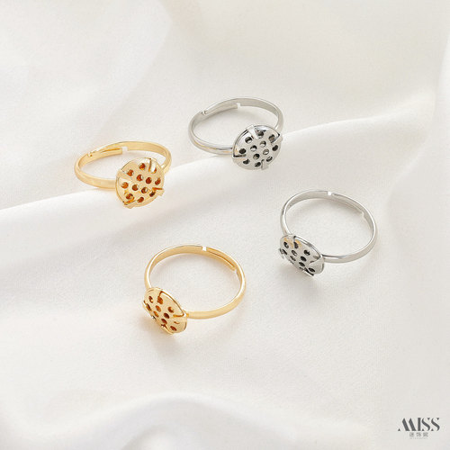 祢饰妮女铜包真金日韩保色戒托