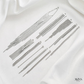 白金色钯白K高保色镶锆石流苏吊饰耳吊挂坠diy手工耳线耳饰品配件