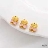 18K包金保色哑金滴油蝴蝶结铃铛吊坠diy手工手链项链挂件饰品配件