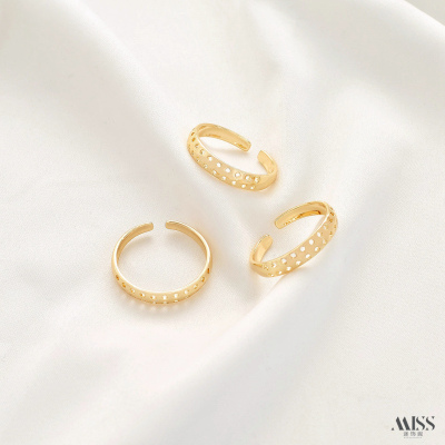 祢饰妮女铜镀金日韩镀真金戒指