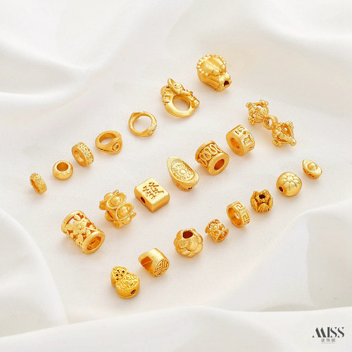 祢饰妮沙金保色回纹珠元宝隔珠