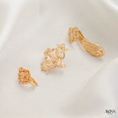 古风14K包金保色中国结如意花福花朵花式 压襟扣diy中式 首饰品配件