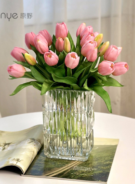 郁金香仿真花高档pu单支白色假花ins北欧风卧室客厅餐桌装饰摆设