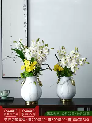 New Chinese style Zen simulation flower unique ornaments high-end light luxury porch table decoration fake flower decorative flower