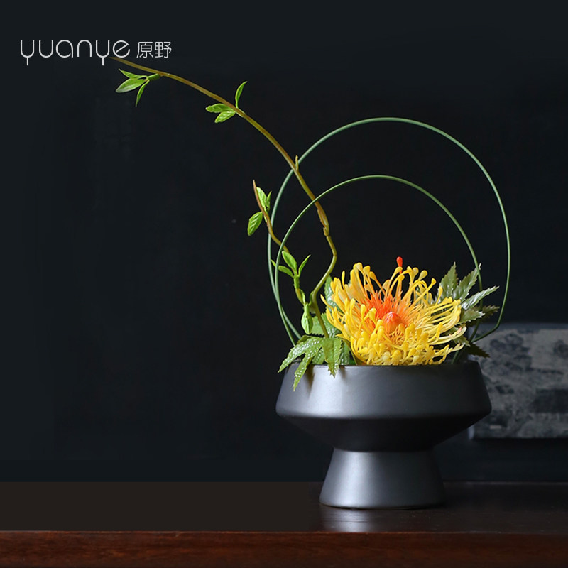 新中式高端仿真花艺摆件酒店客厅茶室茶几餐厅桌面售楼处软装饰品