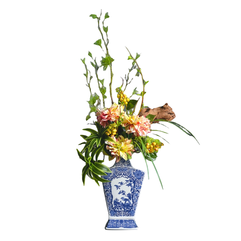 新中式高端仿真花餐桌花