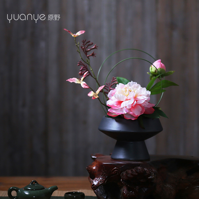 新中式高檔仿真花藝擺件
