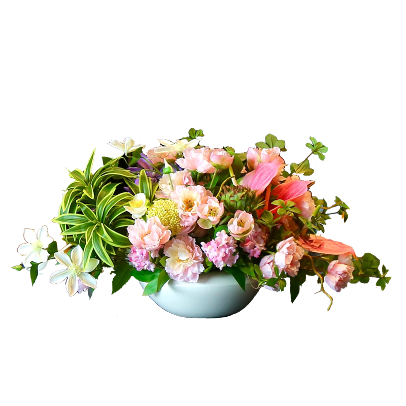 高档餐桌花仿真花圆桌