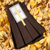 咖啡色百褶裙女夏款 料棕色短裙裤 半身裙高腰a字显瘦大码 春秋西装