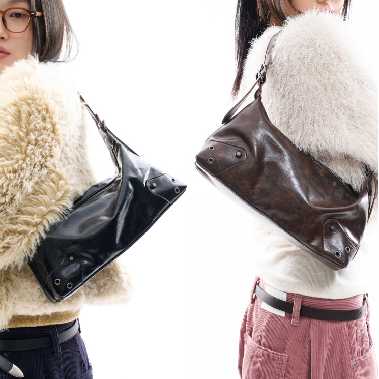 现货！韩国代购raucohouse25春季新品复古百搭女款单肩斜挎腋下包