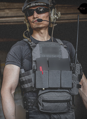 PEWTAC海狸款THORAX轻型战术背心本体D3 CR胸挂搭配户外迷彩 VT06