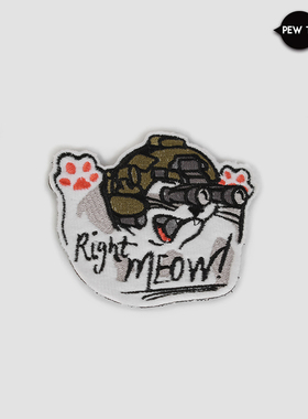 PEW TACTICAL急急喵“Right Meow”立刻行动猫 刺绣魔术章 臂章