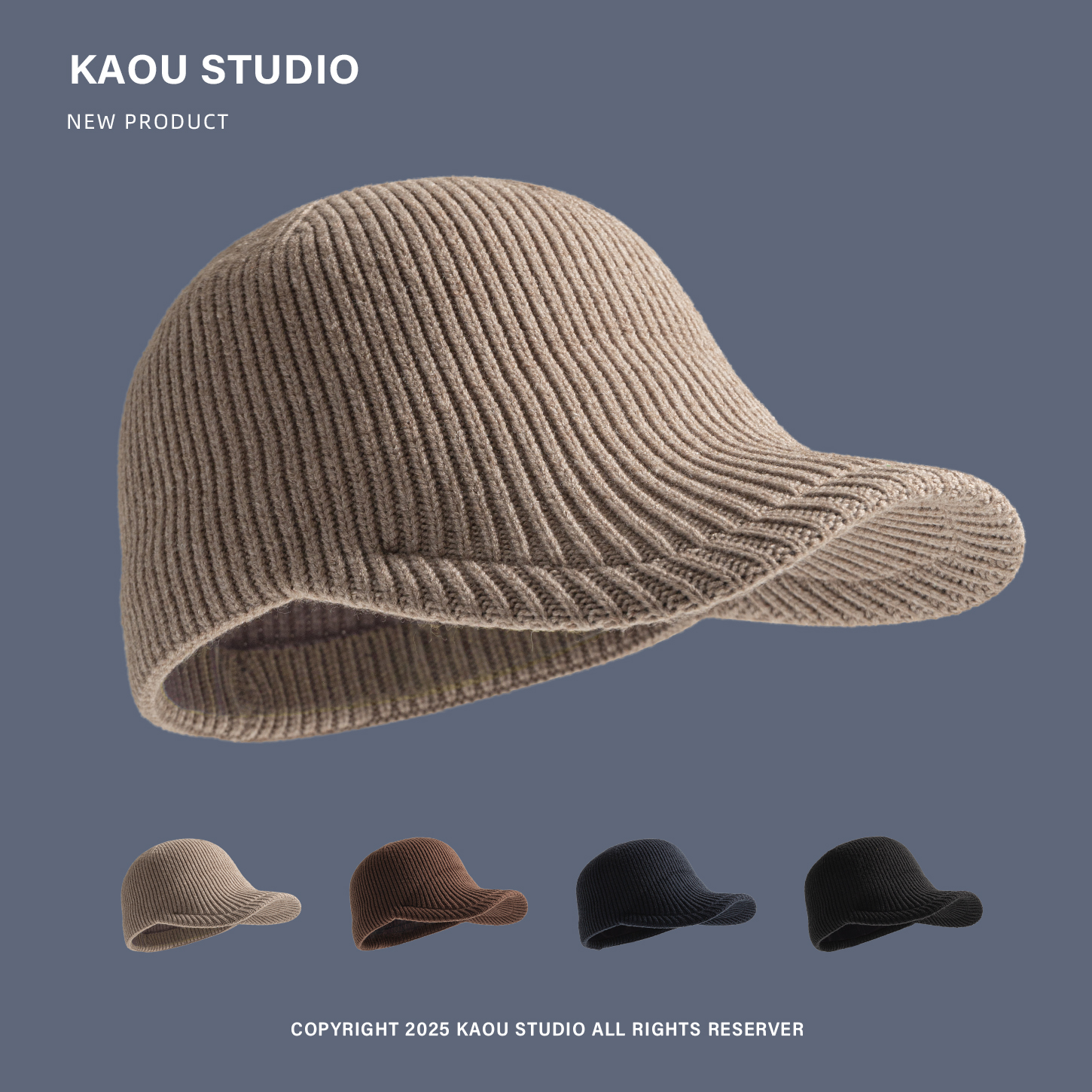 老钱风小众秋冬针织鸭舌帽