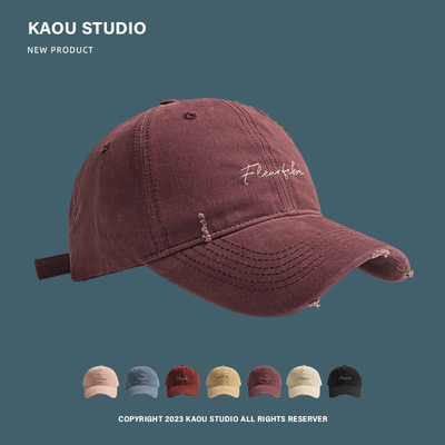 百搭复古水洗显脸小男女棒球帽