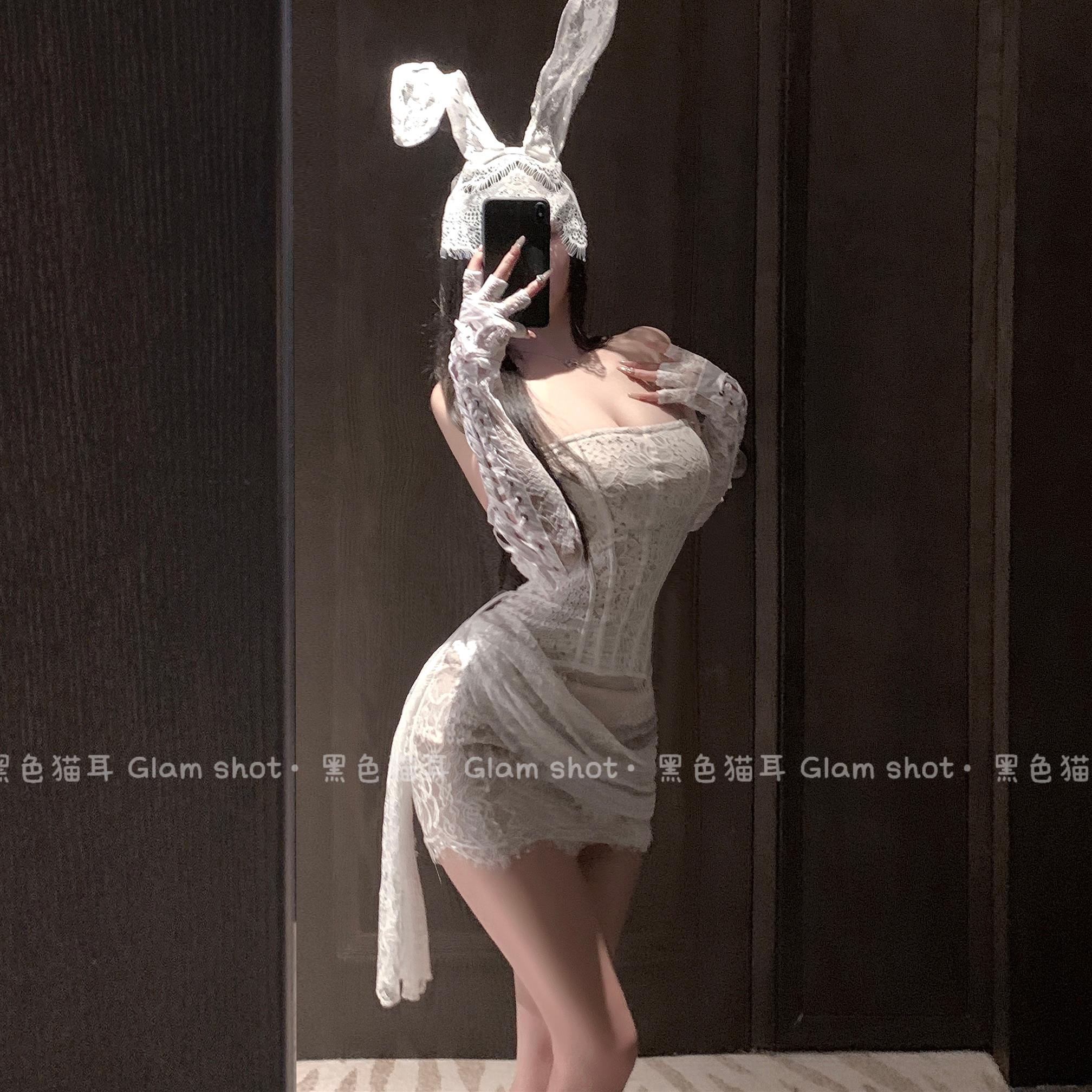 性感辣妹碎花挂脖黑色红色网纱