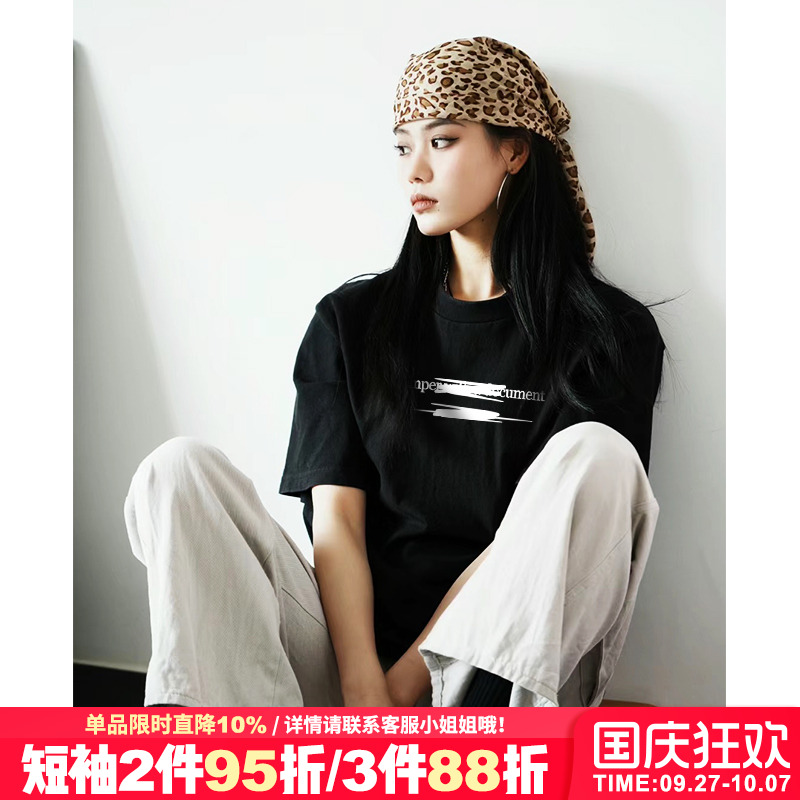 高街简约风设计感宽松短袖t恤