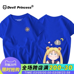 韩国可爱卡通美少女战士t恤女短袖宽松韩版学生bf潮牌半袖闺蜜装