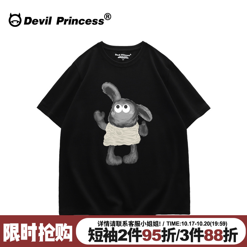 短袖小众卡通ins风印花